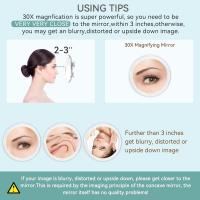 Scttomon Espejo de Magnificación 30X con Ventosa para Fácil Montaje Ideal para Maquillaje, Espejo de Ducha Belleza - details 3