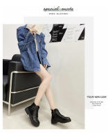 Botas casuales de moda tipo muffin para mujer, negras, con cordones y suela gruesa. - details 12