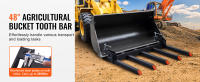 SucceBuy Horquillas para desechos con abrazadera para cubo de 48", capacidad de 2600 libras, horquillas para paletas de alta resistencia para cargadora, minicargadora, tractor, ideal para limpiar extremidades caídas y residuos de jardín - details 0