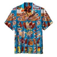 Camisa de verano para hombre, informal, manga corta, estampado de helado, camisa hawaiana 3D, ropa extragrande para hombre, camisa española para viaje a la playa - details 2