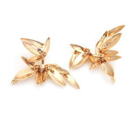 6 uds., 27x22MM, 18K, Color dorado, latón, hojas de árbol, colgantes, suministros para hacer joyería Diy de alta calidad, collar, pendientes - details 0