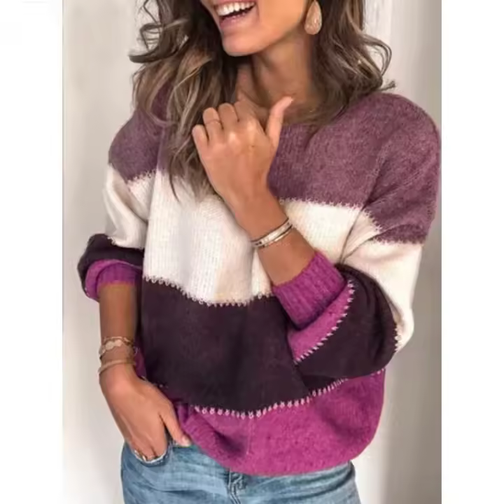 Suéteres de punto para mujer, jerséis de moda, tops de otoño e invierno - 1