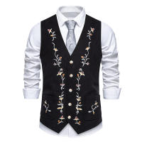 Chaleco Retro de Cuello en V Moda de Fiesta de Ocio para Hombres Material de Poliéster - details 12