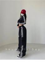 Pantalones de chándal rojos holgados informales de pierna ancha para mujer, ropa de calle de cintura alta, pantalones Cargo, pantalones Hippie para correr, ropa de primavera 2024 - details 20