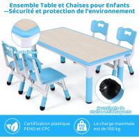 Mesa de Niños Ajustable en Altura Juego de Sillas de 4 Ideal para Jardín de Infantes y Habitación - details 55