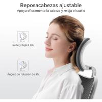 Silla de escritorio para computadora con reposacabezas ajustable y soporte lumbar, respaldo alto, silla ejecutiva giratoria para oficina en casa (azul claro) - details 49
