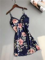 Ropa de seda satinada para mujer, bata Ence Home, alfombrilla para el pecho, pijama, rosa, blanco, 3 piezas - details 9