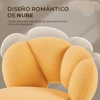 Silla de Escritorio Ergonómica Diseño Nube en Tejido Bouclé Altura Ajustable Ruedas Giratorias - details 14