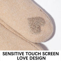 Guantes gruesos de cuero de felpa para mujer, guantes cálidos de esquí al aire libre, elegantes e informales para pantalla táctil, moda de invierno - details 2