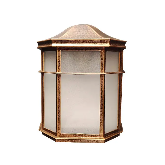 Candelabro de pared Exterior Vintage rústico E27, luz de linterna de pared Exterior con sombra acrílica helada para Patio, puerta de entrada de porche - 1