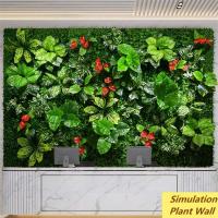 40x60cm planta artificial césped alfombra falsa fondo colgante de pared hojas de eucalipto estera de hierba vegetación decoración del jardín del hogar - details 9