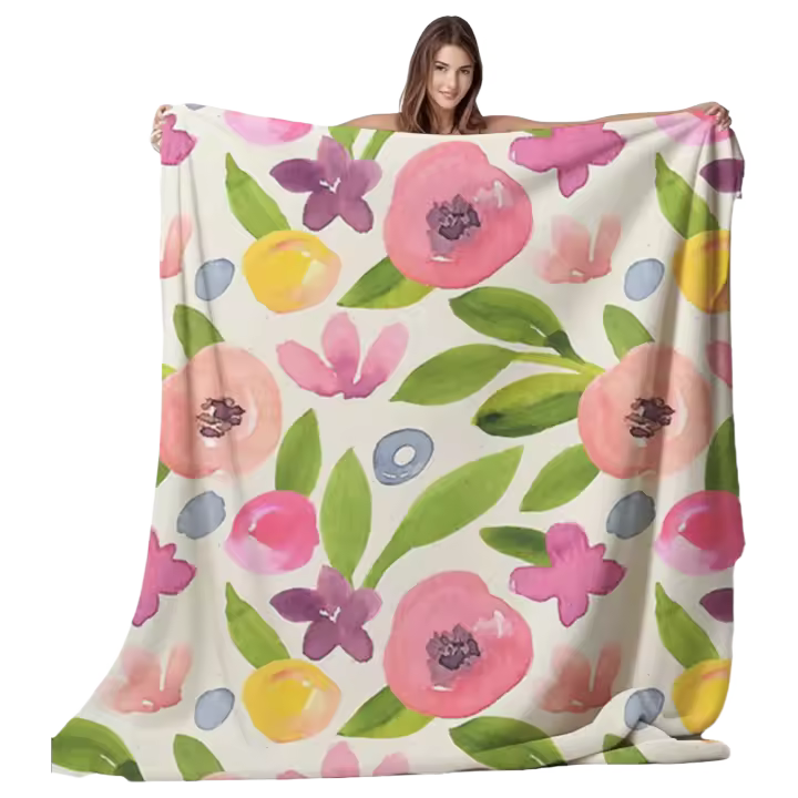 Manta Adultos franela Primavera viene- manta personalizada franela resistente a no decoloración Primavera viene- cosas de dormitorio Ancianos Verano - 1