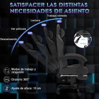 Silla de Juegos Ergónómica Silla de Oficina con Masajeador Carga de 150kg Ajustable Altura - details 6