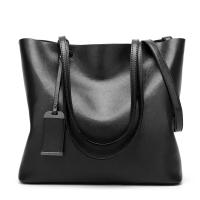 Bolso de cuero encerado para mujer, bolsa de hombro con doble correa, sencillo, para compras, 2022 - details 3
