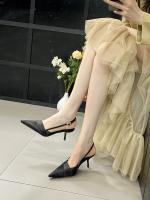 Zapatos de tacón alto plateados puntiagudos para mujer stiletto back zapatos individuales vacíos nuevos con falda bolsa cabeza sandalias zapatos de mujer - details 44