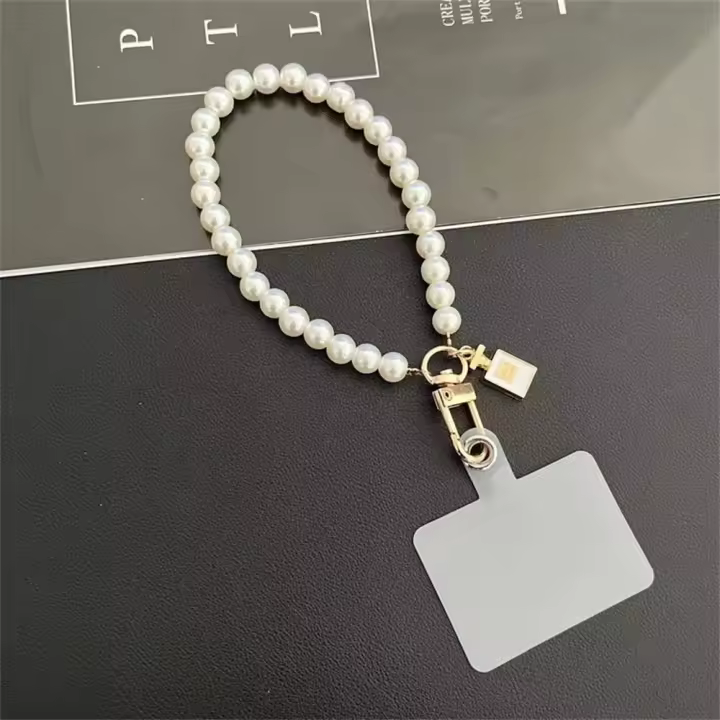 Pulsera para teléfono móvil, joyería colgante, cuerda de mano, cordón para teléfono móvil, cordón de perlas, cordón corto de perlas, correa de muñeca de perlas - 1