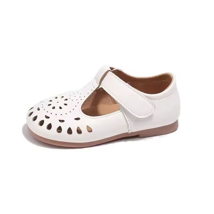 Zapatos informales para niña en primavera y verano 2025, zapatos de piel suave corte princesa, cinturón en T - 1