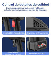 Limpiador a vapor de alta calidad, lavacoches, pistola de agua de alta presión con batería y accesorios de limpieza para limpiar su coche, jardín y campos al aire libre, etc. - details 8