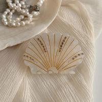 Pinza para el pelo de concha de acetato de ácido acético elegante, joyería antideslizante, Clip de tiburón, accesorios para el cabello, Clip de cangrejo con diamantes de imitación franceses para niña - details 12