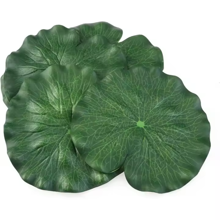 10 hojas de loto artificiales, hojas de lirio de agua, hojas de espuma flotante, hojas artificiales para decoración de estanque, 18 cm - 1