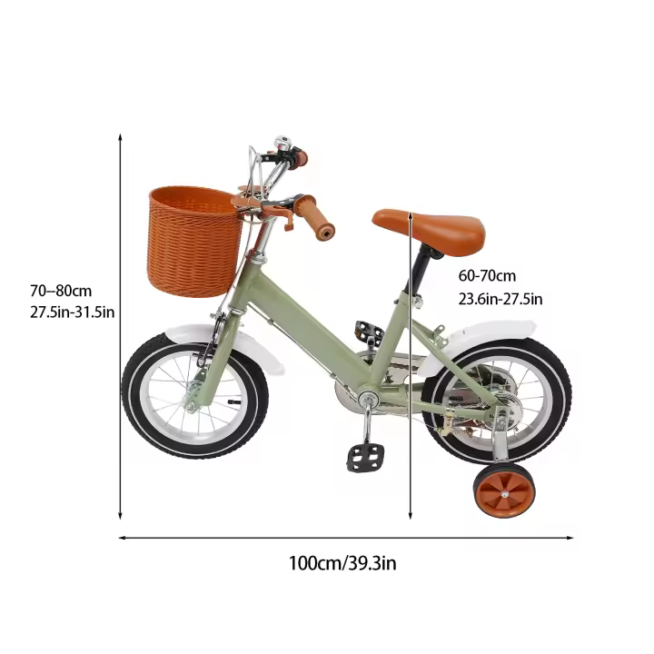 Bicicleta Ajustable para Niños 12 Pulgadas Pedales de Entrenamiento con Cesta - 1