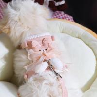 Conjunto de correa y chaleco para mascotas, arnés de pecho para gato con dibujos animados, antirotura, pequeño, 1 unidad - details 1