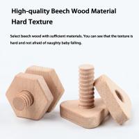 Bloquesde construcción de madera para bebé, juguete de tuerca de tornillo, forma geométrica, Educación Temprana, juguete a juego - details 3