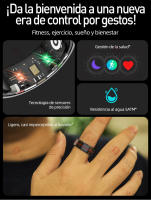 Anillo inteligente SANLEPUS para seguimiento de fitness y salud |   Rastreador de actividad (pasos, calorías, sueño, estrés) |   Aplicación QRing |   Compatible con iPhone/Android/Xiaomi - details 1