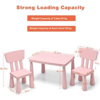 Juego de Mesa y Silla Infantil, Mesa con 2 sillas de plástico para niños, Conjunto de pupitres de Actividades para niños, Set de Mueble Infantil de 3 Piezas, Apto para 1-7 años (Azul) - details 19
