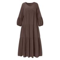 Vestido con Volantes Vintage ZANZEA Vestido Largo de Moda para Mujer Primavera Sundress - details 7