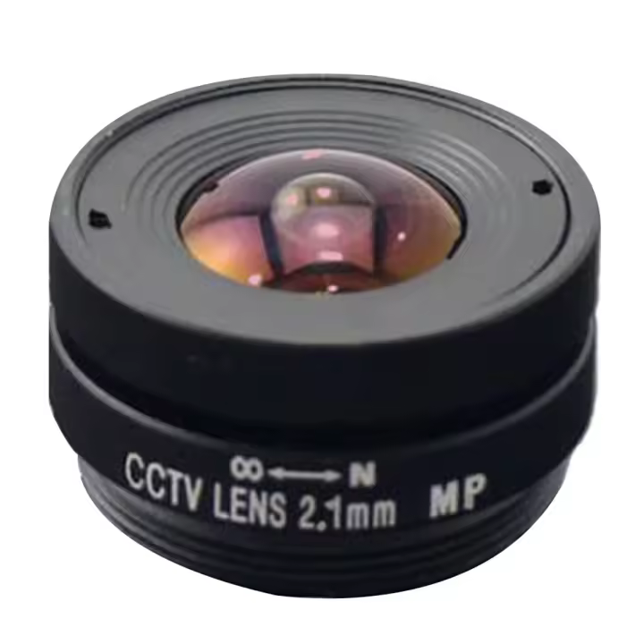 Lente CCTV fija de 2,1mm F1.8 megapíxeles 2,1mm, montaje gran angular para cámara de tamaño de Sensor 1/3 - 1