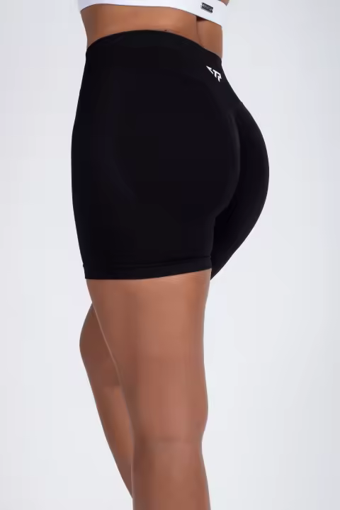 Novedad de verano, pantalones cortos deportivos para gimnasio y Yoga para mujer, pantalones cortos deportivos con estampado de silicona, pantalones cortos deportivos sin costuras con banda acanalada baja - 1