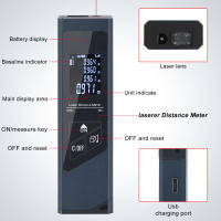 Mini telémetro láser de 40M, cinta métrica Digital, regla láser, carga USB, fuselaje de aleación de aluminio, medidor de distancia láser Digital portátil - details 2