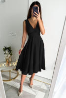 Vestido de verano con cuello en V para mujer, empalme, temperatre, swing - details 7