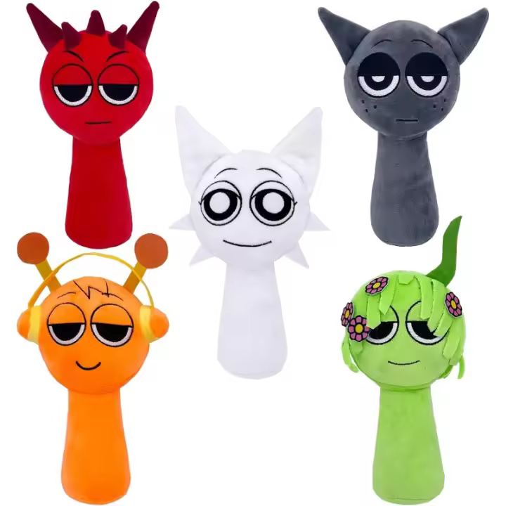 Peluche Sprunki, peluche de juego Sprunki, Wenda Sprunki, Sprunki gris, para niños (Sprunki-5pcs) - 1