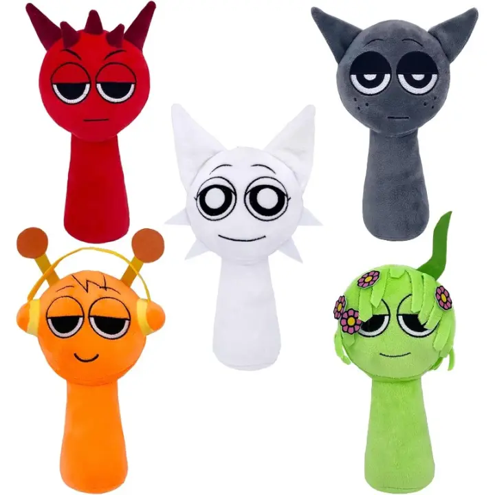 Peluche Sprunki, peluche de juego Sprunki, Wenda Sprunki, Sprunki gris, para niños (Sprunki-5pcs) - 1