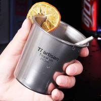 Tiartisan - Taza de agua de pared simple para cerveza de titanio para acampar, Villa Vies al aire libre, senderismo, mochilero, 290 ml - details 8