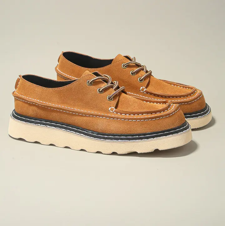 Nuevos zapatos de hombre de cuero genuino, zapatos de cuero de vaca puro de alta gama, casual, gamuza de cuero mate. - 1