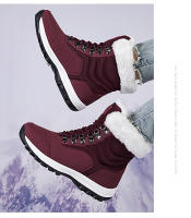 Botas de nieve cálidas para mujer, zapatos de media caña para clima frío, zapatos de felpa para exteriores, zapatillas antideslizantes de invierno - details 17