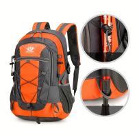 Mochila de Senderismo Multifuncional Ligera con Accesorio para Bastones de Trekking, Bolsa de Viaje y Montañismo de Nailon Duradero con Correas Ajustables, Múltiples Compartimentos y Bolsillos Laterales de Malla - Negra, Accesorios de Senderismo - details 1
