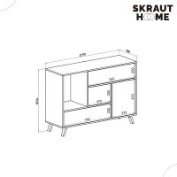 Mueble de Comedor Elegante Estilo Wind Madera Resistente Blanco/Cemento Longitud de 86x120x40cm - details 13
