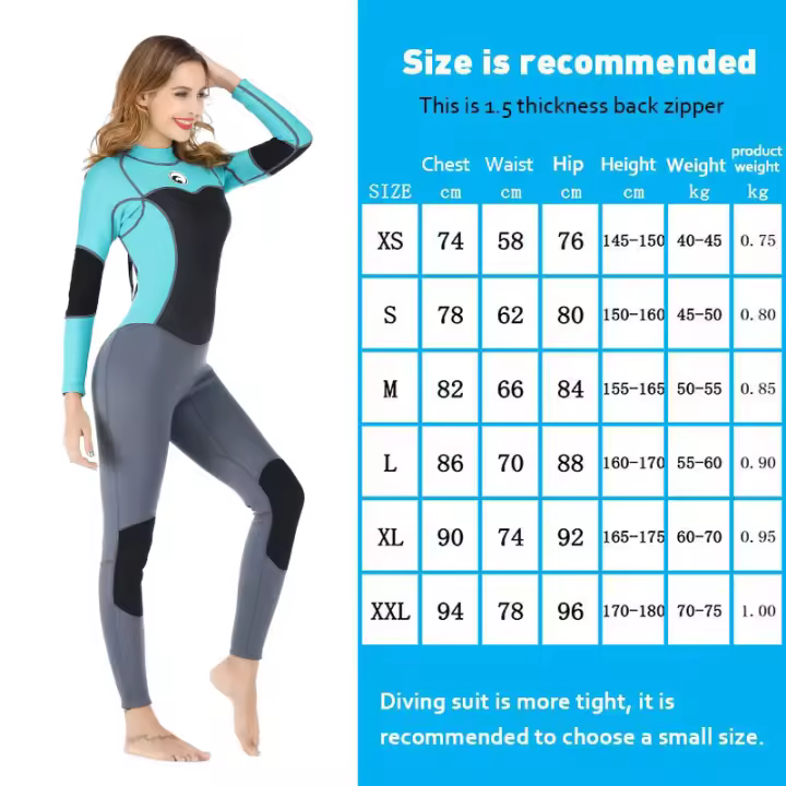 HISEA Traje de Buceo para Mujeres de Neopreno 1.5mm Pieza Unida Traje de Surf Traje de Protección Solar Traje de Pesca y Natación Anti Fricción - 1