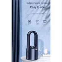 Ventilador eléctrico Turbo sin aspas para escritorio doméstico, miniventilador de refrigeración de aire portátil silencioso recargable por USB, viento de 6 velocidades, 2000MAh A - details 5