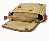 Bolso cruzado de viaje antirrobo para hombre y mujer, bandolera de cuero de estilo Vintage, de lona encerada, impermeable - details 12