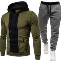 Conjunto de dos piezas para hombre, sudadera con capucha y pantalones de chándal de cintura elástica, moda informal, Otoño e Invierno - details 2