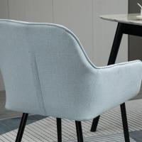 Pack de 2 Sillas de Comedor Sillas Decorativas Tapizadas en Lino Sillas de Cocina con Respaldo Reposabrazos y Patas de Metal para Salón 59,5x56,5x81 cm - details 8