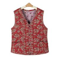 Chaquetas florales, chaqueta ultraligera sin mangas de otoño, base de algodón cálida para invierno, chaqueta con botones para mujer - details 6