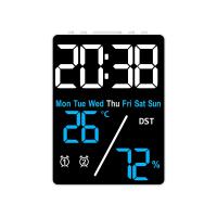 Reloj despertador Digital humedad fecha semana pantalla 2 alarma repetición reloj de mesa electrónico brillo de 3 niveles 12/24H reloj LED - details 1