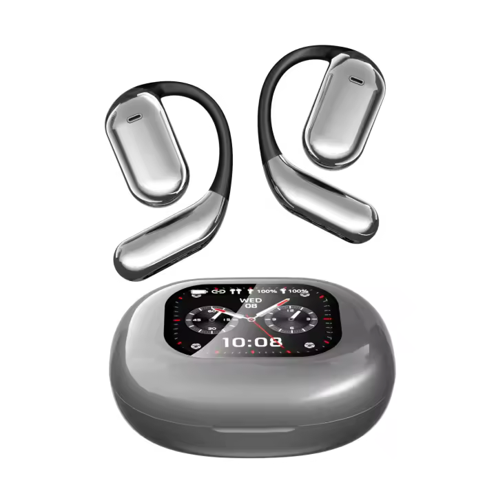 Auriculares de traducción Ai en tiempo real, traductor de 144 idiomas sobre los auriculares |   Auriculares Bluetooth abiertos con pantalla táctil inteligente |   Auriculares abiertos inalámbricos verdaderos Bluetooth 5.4 - 1
