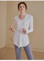 Ropa de Yoga para Mujer Top Deportivo, Camisa Holgada Informal, Chaqueta de Fitness con Capucha, Manga Larga, Secado Rápido - details 1